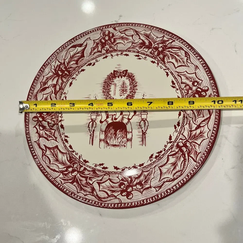 Vtg Restoration Hardware 2004 Tin Decorative Dinner Plate Christmas Stocking 10